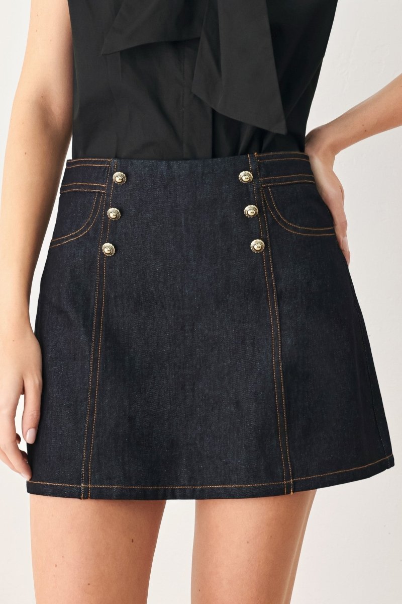 Modern Prep Denim Skort - HOUSE OF SHE