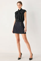 Modern Prep Denim Skort - HOUSE OF SHE