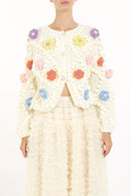 Mona Flower Crochet Detail Sweater Top - HOUSE OF SHE
