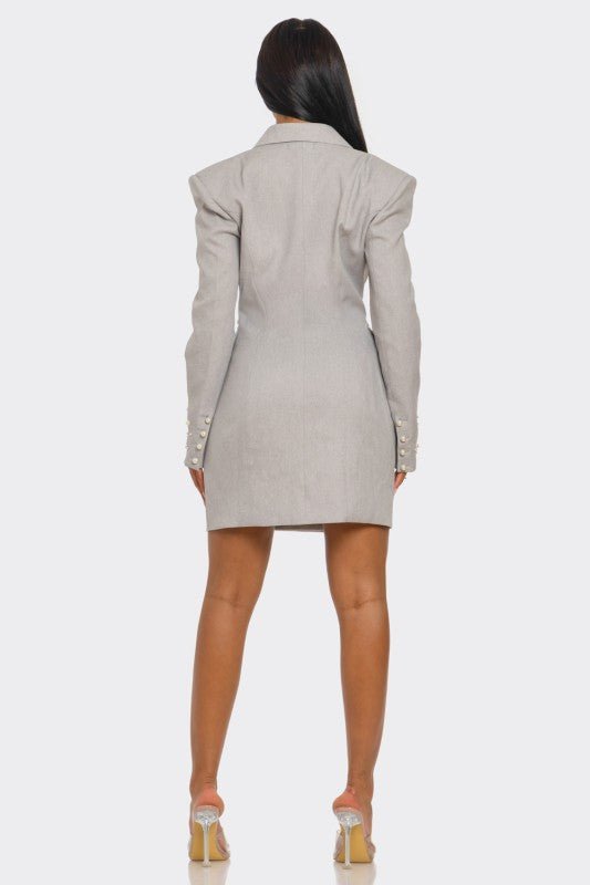 Monet Pearl Embellished Blazer Dress - HOUSE OF SHE