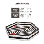 Mother of Pearl Decorative Tray 12" Black White Table Tray - HOUSE OF SHE