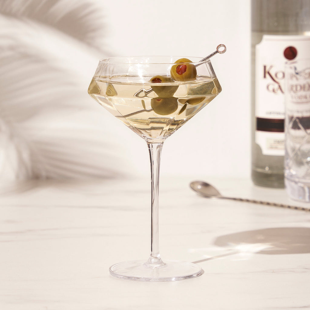 Seneca Diamond Crystal Martini Glasses Set of 2