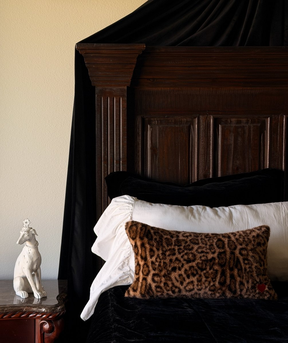 Muse Leopard Faux Fur Lumbar Pillow - HOUSE OF SHE