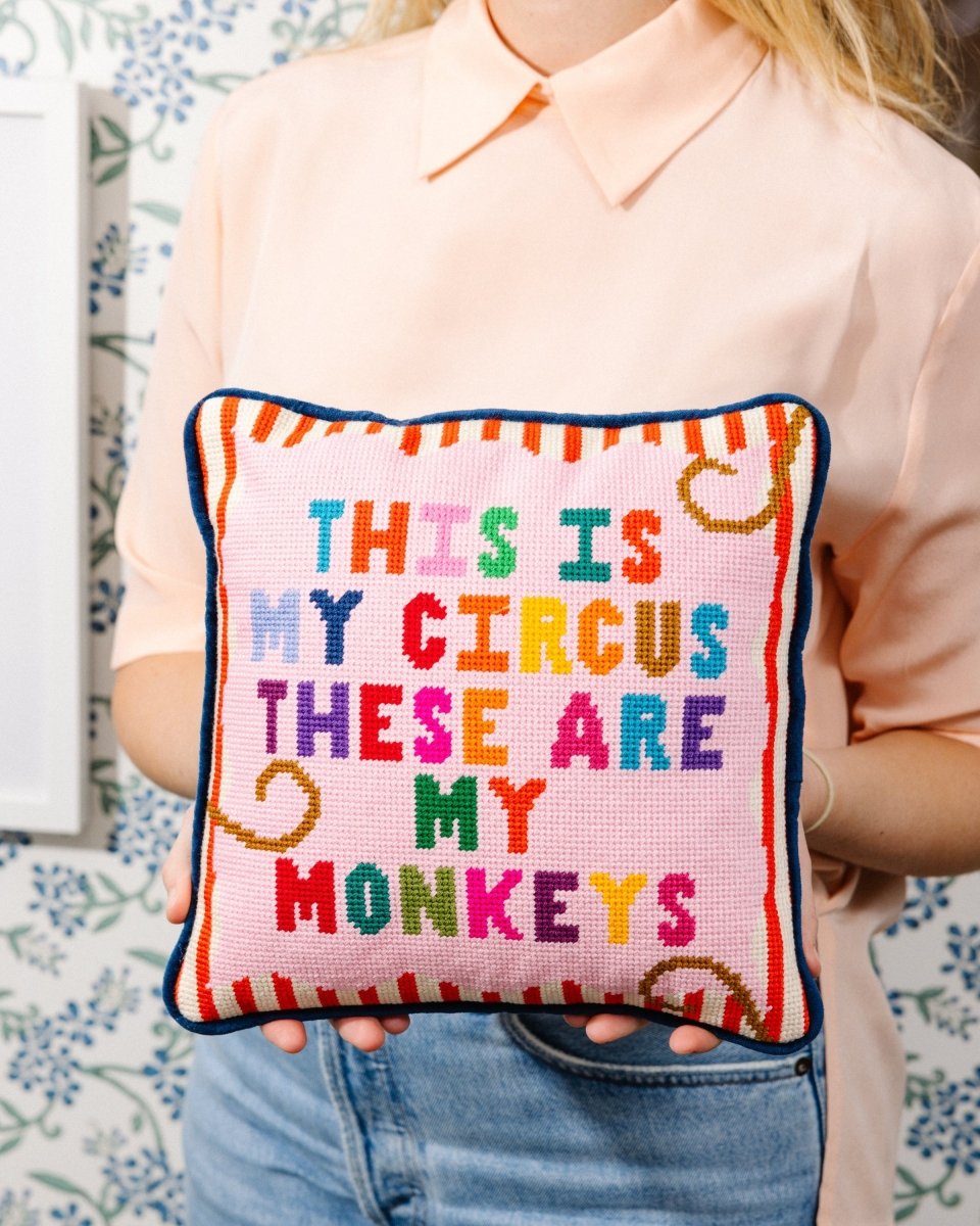 My Circus Needlepoint Pillow - HOUSE OF SHE