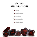 Natural Garnet Diamond Heart Engagement Ring with Wedding Band - HOUSE OF SHE