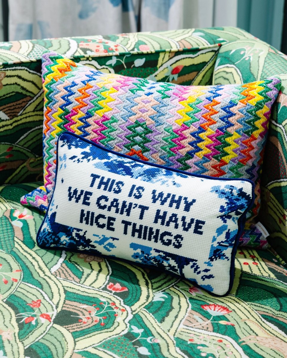 Nice Things Needlepoint Pillow - HOUSE OF SHE