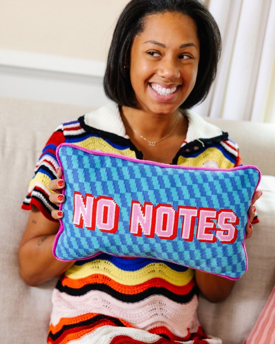 No Notes Needlepoint Pillow - HOUSE OF SHE
