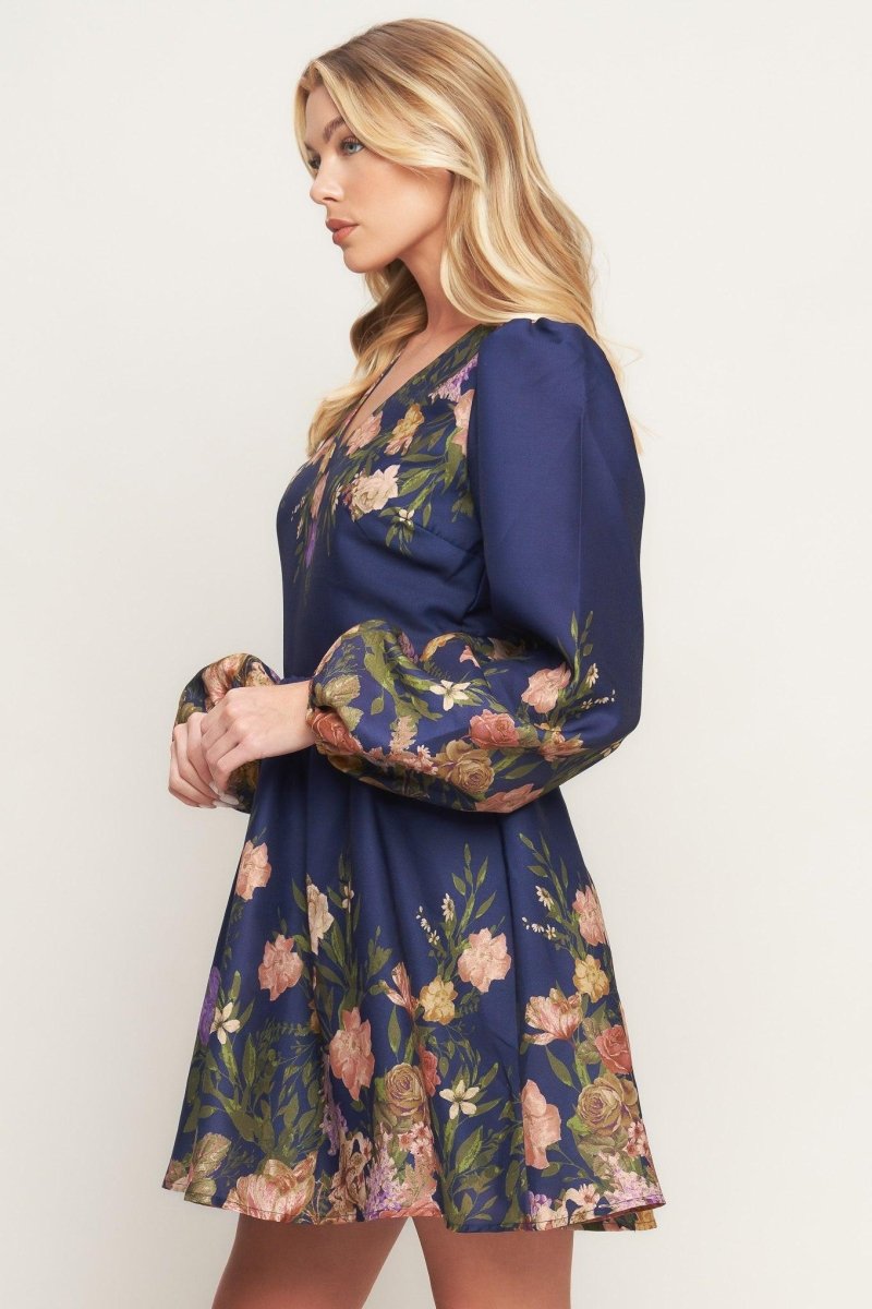 NOCTURNE IN BLOOM WOVEN MINI DRESS - HOUSE OF SHE