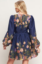NOCTURNE IN BLOOM WOVEN MINI DRESS - HOUSE OF SHE