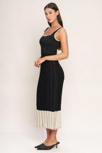 NOIR ÉCLAT SWEATER KNIT MIDI DRESS - HOUSE OF SHE