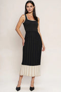 NOIR ÉCLAT SWEATER KNIT MIDI DRESS - HOUSE OF SHE
