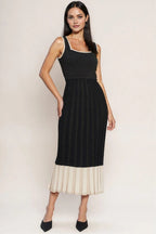 NOIR ÉCLAT SWEATER KNIT MIDI DRESS - HOUSE OF SHE