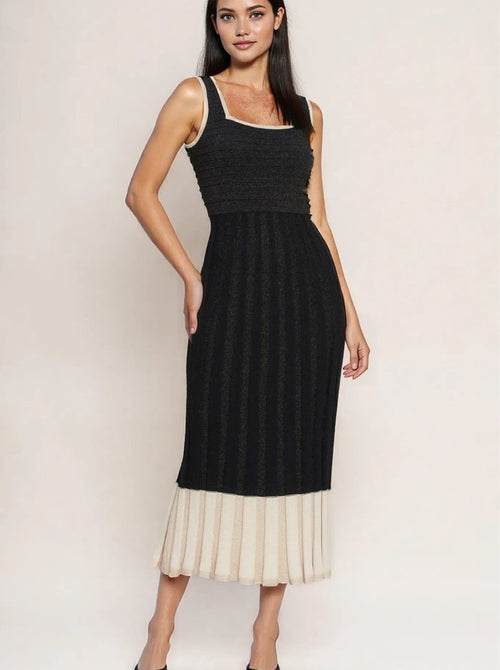 NOIR ÉCLAT SWEATER KNIT MIDI DRESS