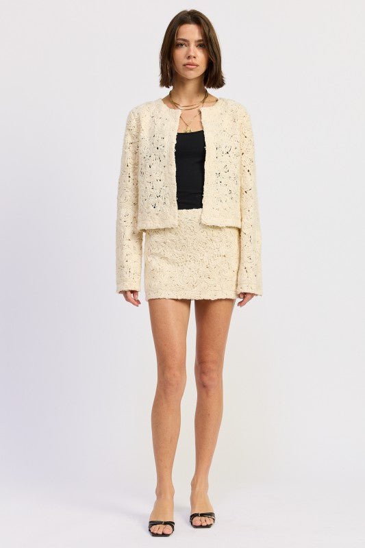 NOVELTY MACRAME MINI SKIRT - HOUSE OF SHE