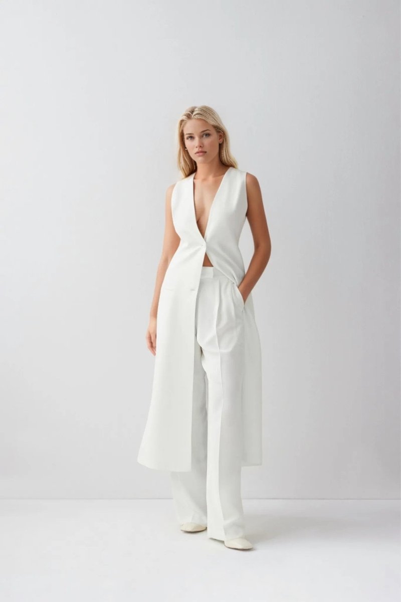 Nubia Classic Long Vest Blazer - HOUSE OF SHE