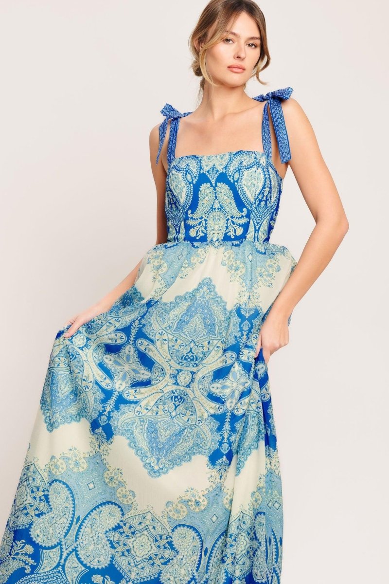 OCEAN TAPESTRY WOVEN MAXI DRESS - HOUSE OF SHE