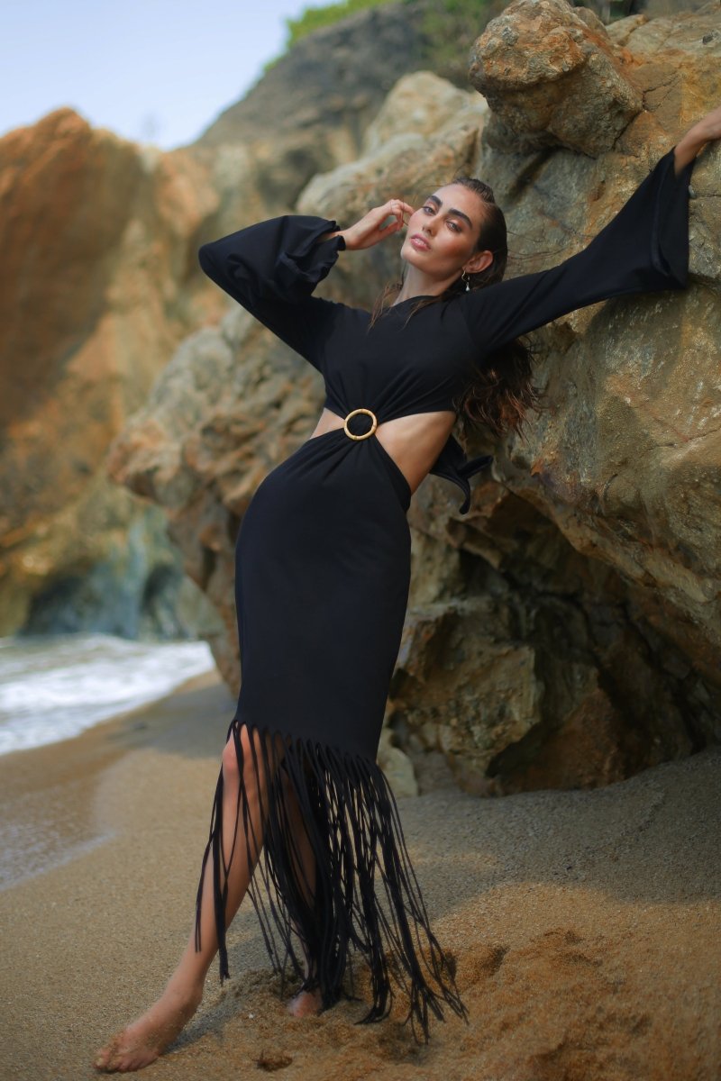 OLIMPIA DRESS IN BLACK - HOUSE OF SHE