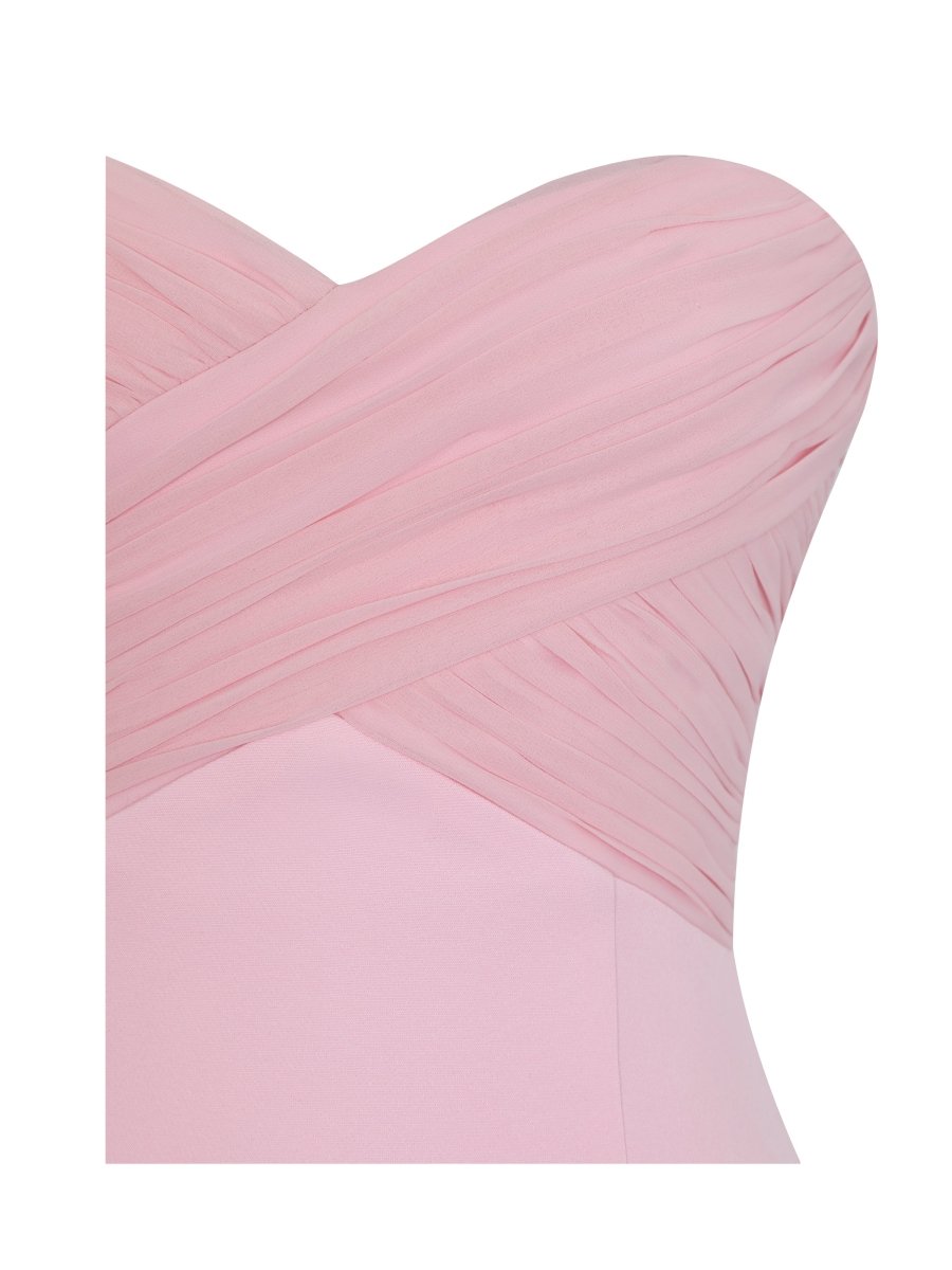 Olivia Rose Pink Strapless Crossover Mini Dress - HOUSE OF SHE