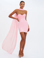 Olivia Rose Pink Strapless Crossover Mini Dress - HOUSE OF SHE