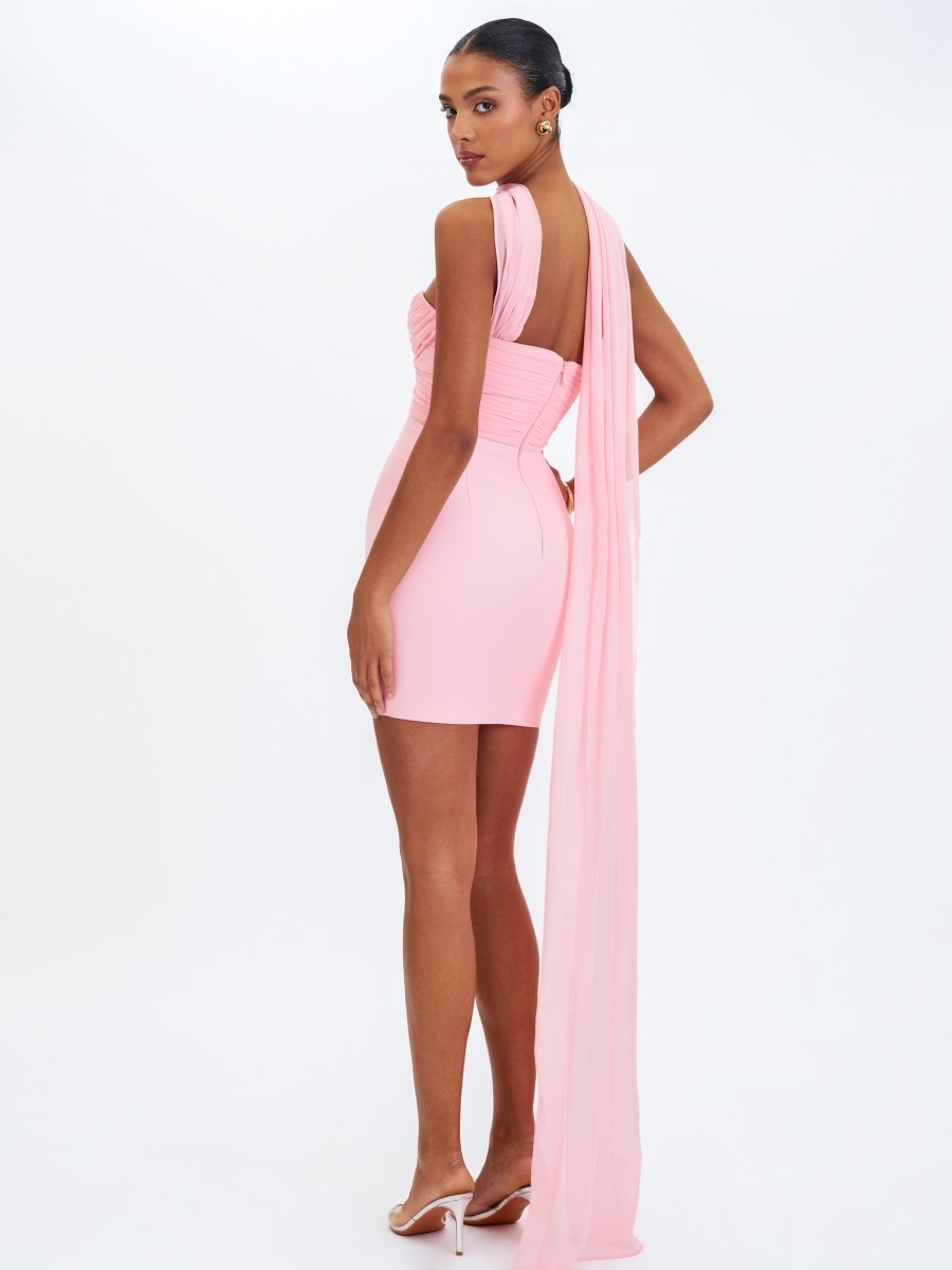 Olivia Rose Pink Strapless Crossover Mini Dress - HOUSE OF SHE