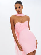 Olivia Rose Pink Strapless Crossover Mini Dress - HOUSE OF SHE