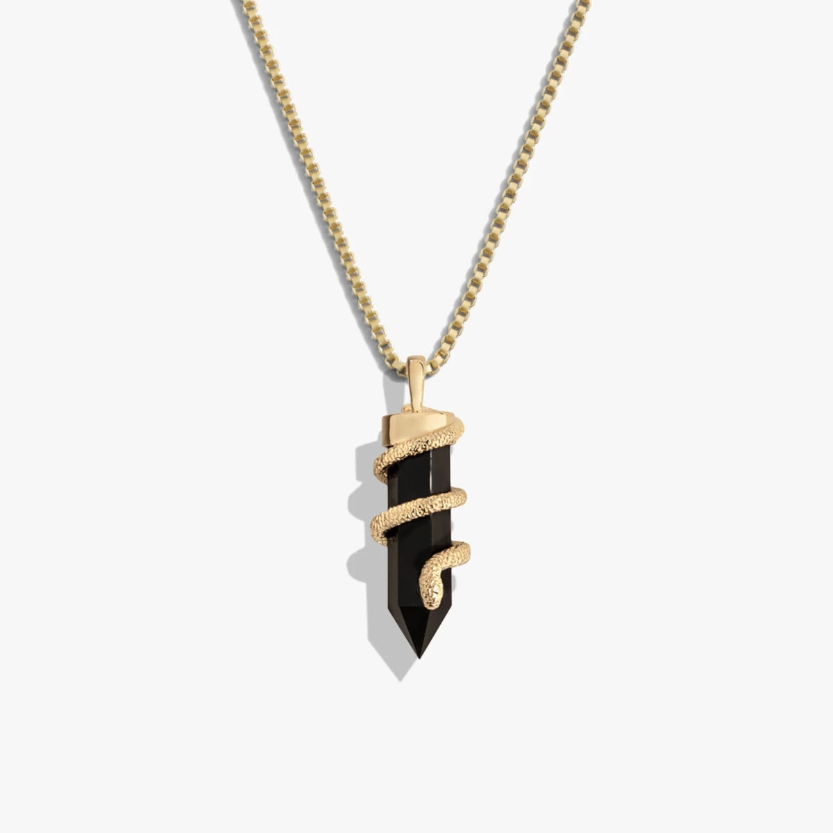 Onyx Crystal Snake Necklace - HOUSE OF SHE