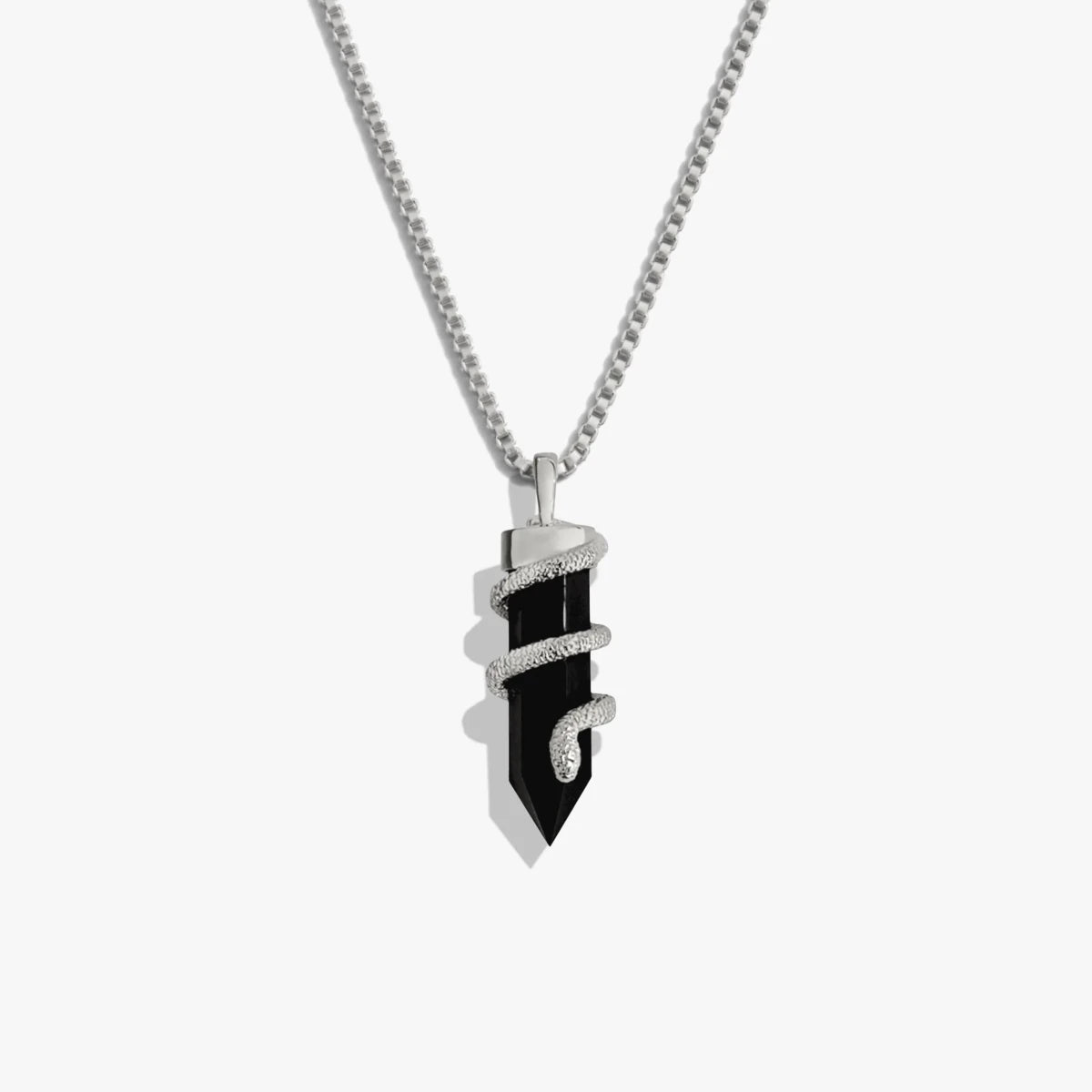 Onyx Crystal Snake Necklace - HOUSE OF SHE