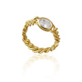 Oval Bezel Chain Ring - HOUSE OF SHE