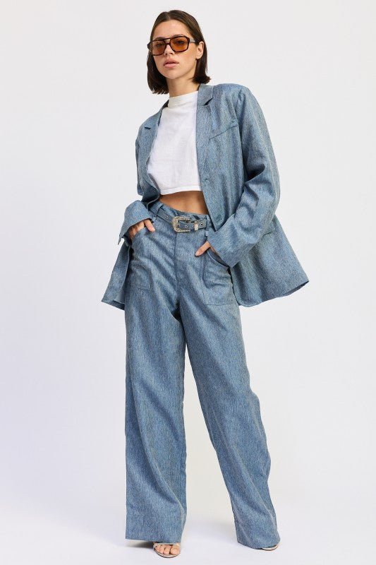 OVERSIZED BUTTON UP BLAZER - HOUSE OF SHE
