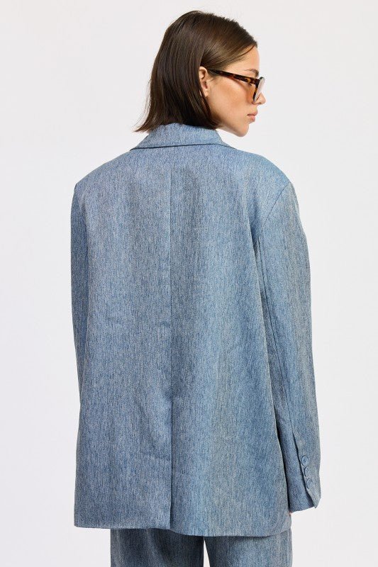OVERSIZED BUTTON UP BLAZER - HOUSE OF SHE