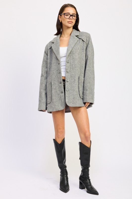 OVERSIZED COAT WITH POCKETS - HOUSE OF SHE