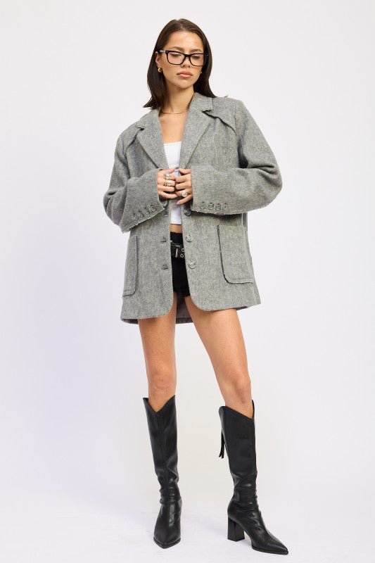 OVERSIZED COAT WITH POCKETS - HOUSE OF SHE
