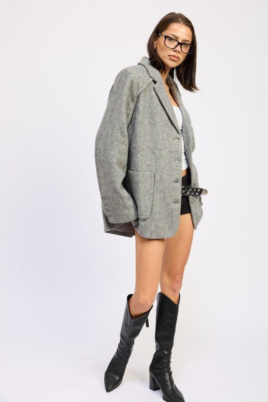 OVERSIZED COAT WITH POCKETS - HOUSE OF SHE