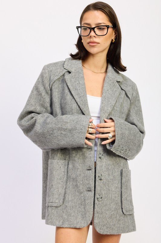 OVERSIZED COAT WITH POCKETS - HOUSE OF SHE
