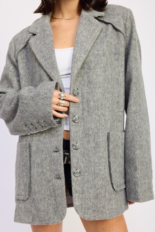 OVERSIZED COAT WITH POCKETS - HOUSE OF SHE