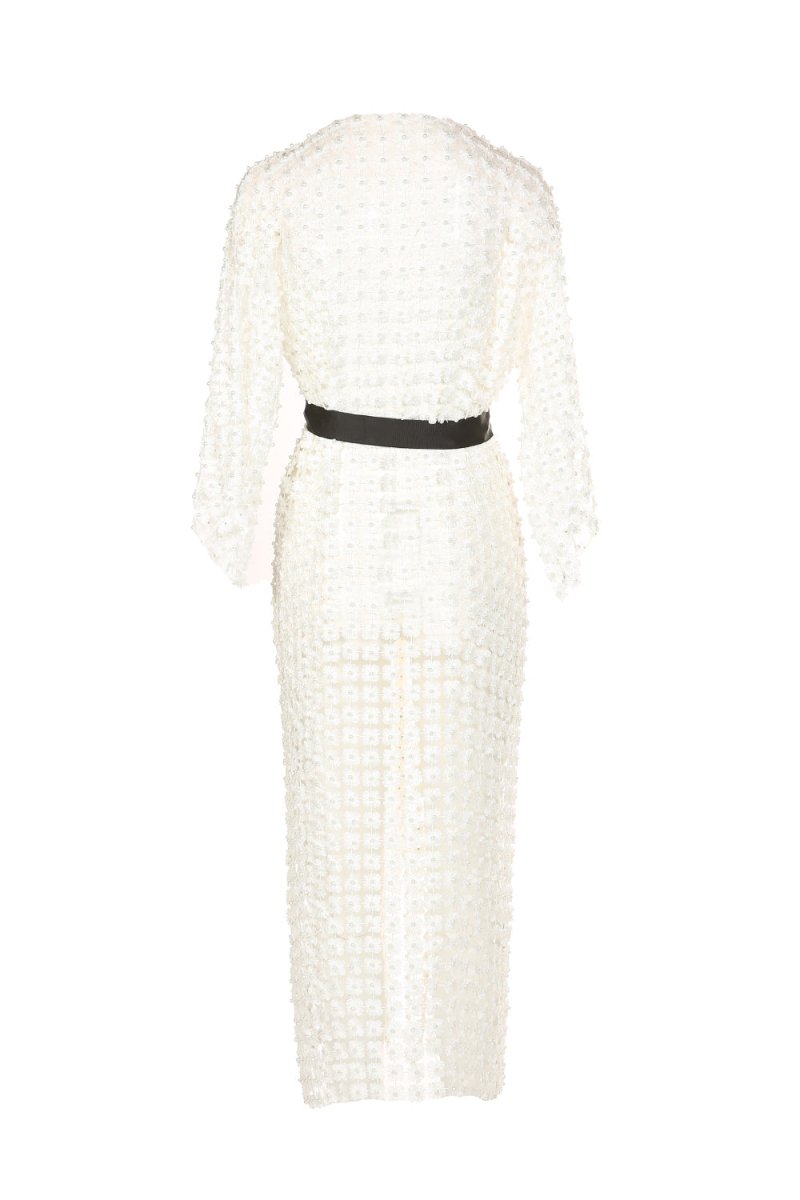 Paris Flower Mesh With Pearl Beads Cardigan - HOUSE OF SHE