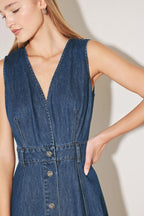 PARIS IN DENIM MIDI DRESS - HOUSE OF SHE