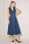 PARIS IN DENIM MIDI DRESS - HOUSE OF SHE