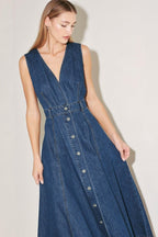 PARIS IN DENIM MIDI DRESS - HOUSE OF SHE