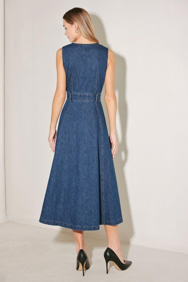 PARIS IN DENIM MIDI DRESS - HOUSE OF SHE