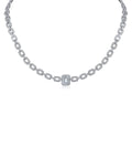 Pave and Emerald CZ Link Necklace - HOUSE OF SHE
