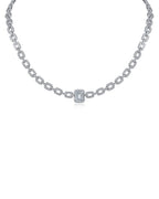 Pave and Emerald CZ Link Necklace - HOUSE OF SHE