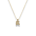 Pave Bubble Initial Necklace - HOUSE OF SHE