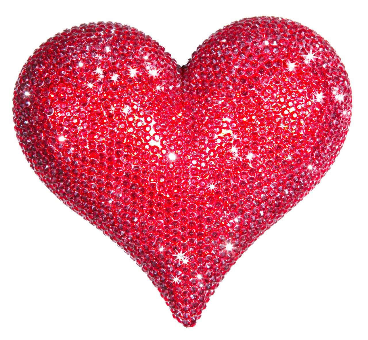 Love Sparkles Red Rhinestone Love Heart 7" wide