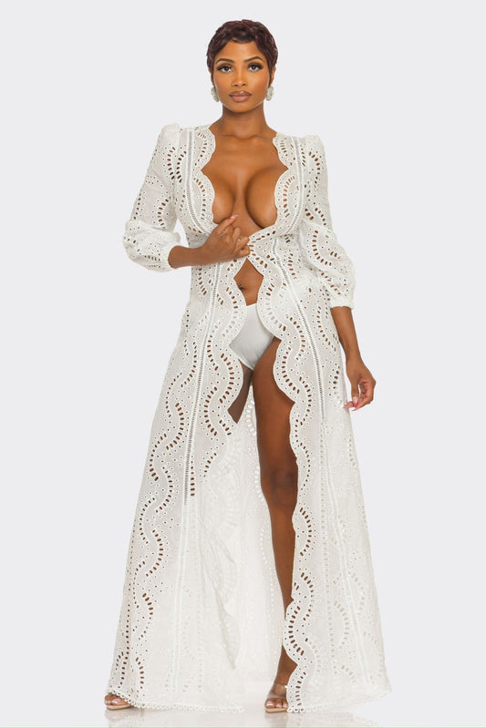 Athena White Lace Coverup