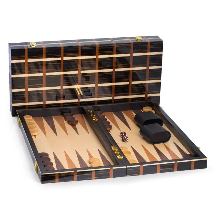 Art Deco Wood 21" Backgammon Set - HOUSE OF SHE