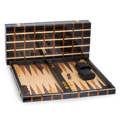 Art Deco Wood 21" Backgammon Set