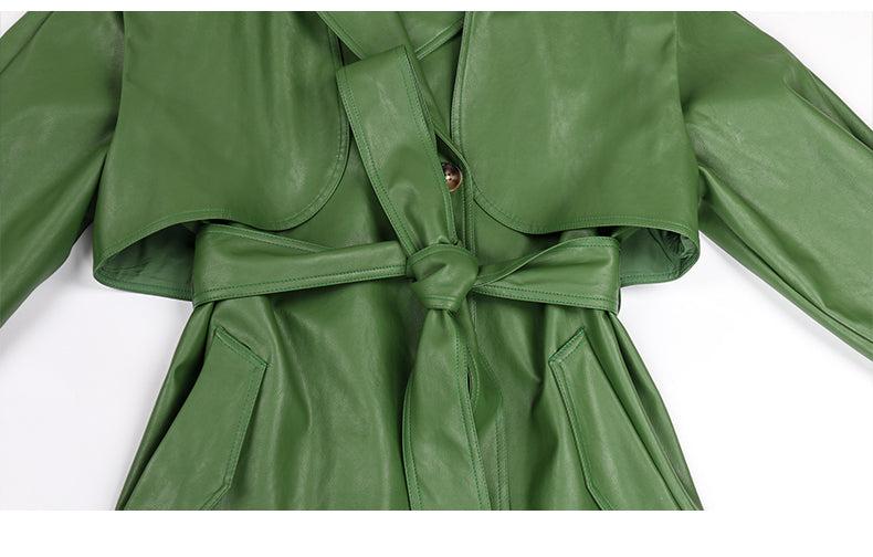 LAX Leather Trench Coat - HOUSE OF SHE