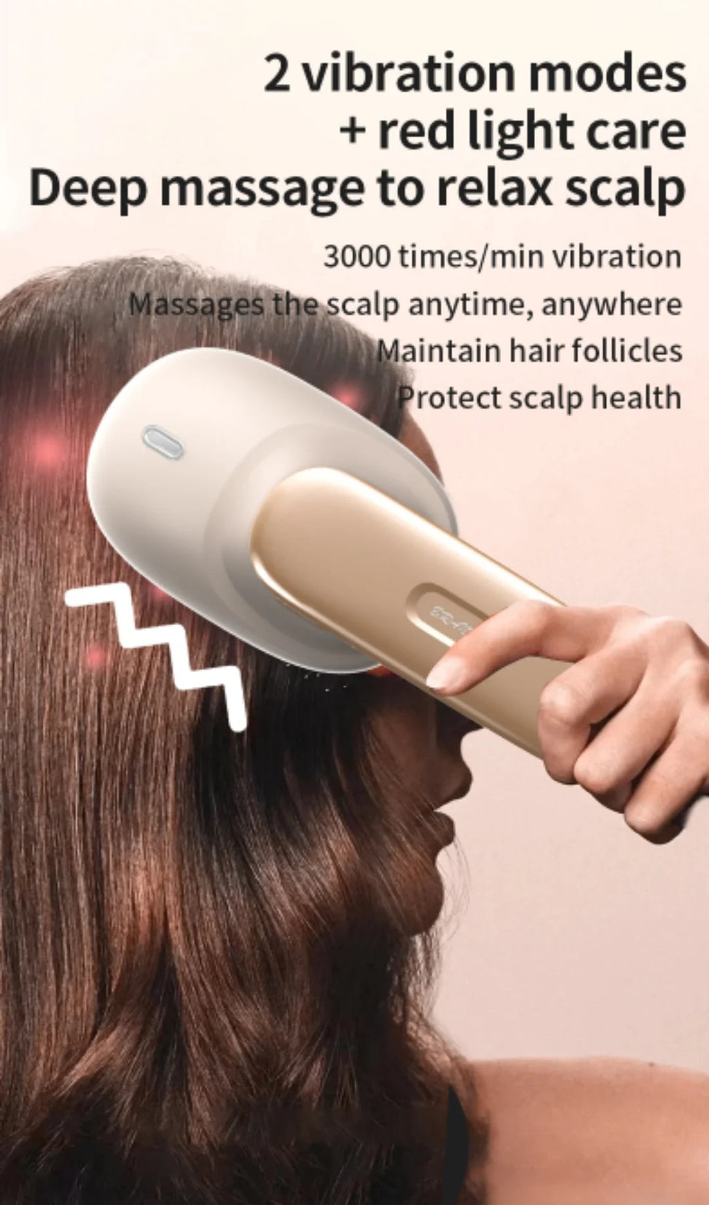 Hair Growth Red Light Detangling Brush & Scalp Massager  HOUSE OF SHE