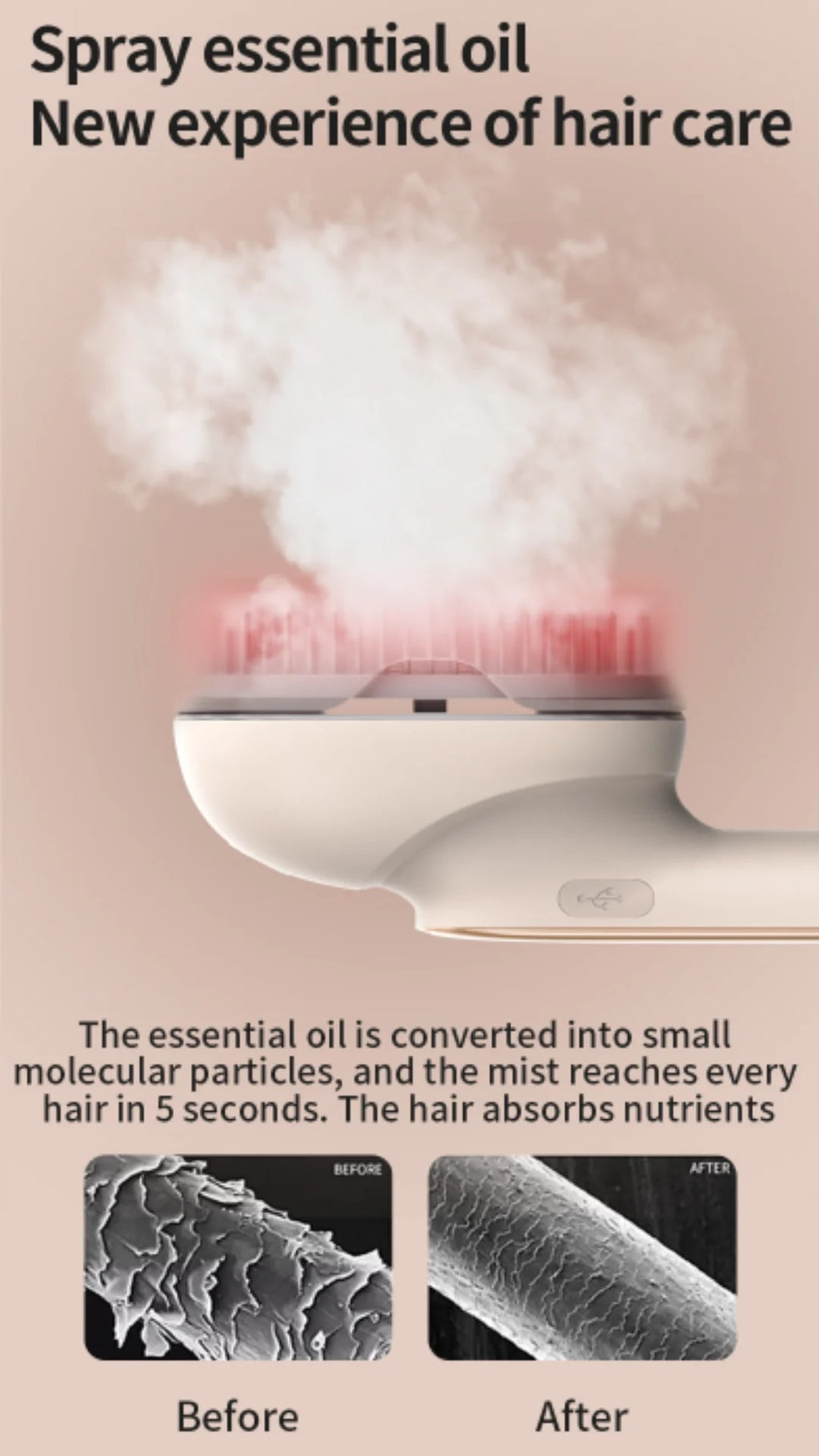 Hair Growth Red Light Detangling Brush & Scalp Massager  HOUSE OF SHE
